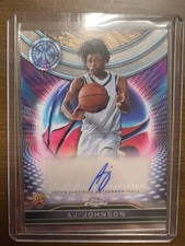 AJ Johnson 2024-25 Topps Chrome Rookie Autograph Card - Milwaukee Bucks NBA