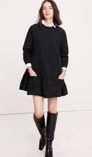 Banana Republic Taffeta Black Mini Dress Size M Tall NWT