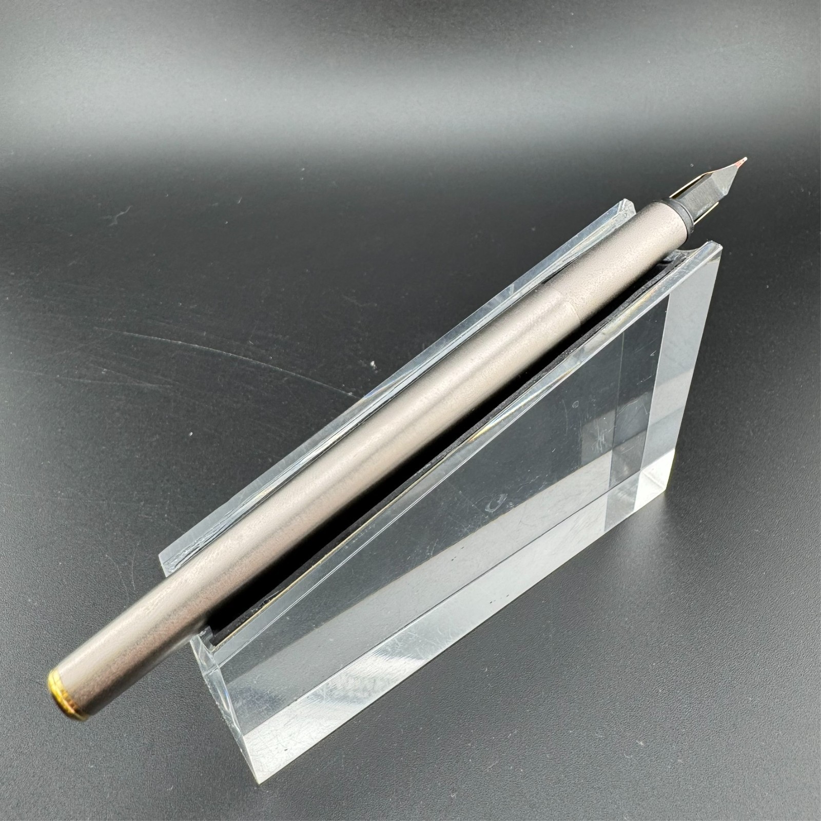 Montblanc Noblesse Brushed Steel Fountain Pen 1st Gen 14K Gold Extra-Fine Nib