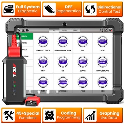 ANCEL X7 HD Heavy Duty Truck Diagnostic Tool All System DPF ABS ECU Rest Scanner