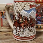 Budweiser Lot of 3 Beer Steins Antique Label Clydesdales Holiday — photo 6