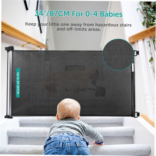 Cancello di sicurezza retrattile per bambini alto 34" si estende fino a 61" largo per porte BOXN - Foto 6 di 9