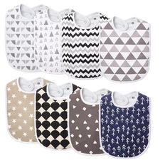 Baby Bibs 8 Pack Drool Soft Cotton Teething Drooling Newborn Unisex Gift