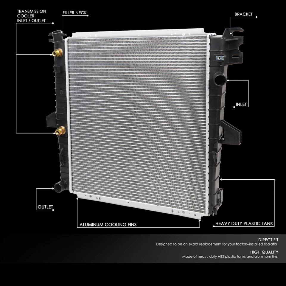 ДЛЯ 96-99 FORD EXPLORER MOUNTAINEER 5,0 Л В ОРИГИНАЛЬНОМ СТИЛЕ АЛЮМИНИЕВЫЙ РАДИАТОР DPI 1824 - Изображение 2 из 4