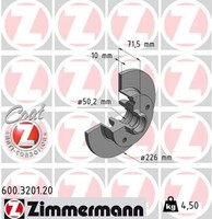 2X Bremsscheibe Coat Z Zimmermann 600.3201.20 FüR Passat 53I Golf Seat Vento Vw
