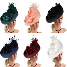 Kentucky Fascinator Tea Party Derby Hut für Damen Stroh Feder Pillbox Hüte