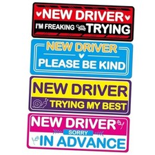 4Pcs Student Driver Magnet for Car, New Driver Magnet for Car, Please Be