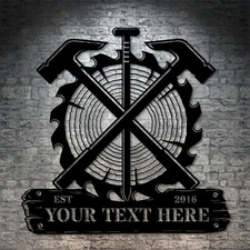 Personalized Carpenter Metal Sign - Custom Carpenter Woodworker Wall Decor Gift