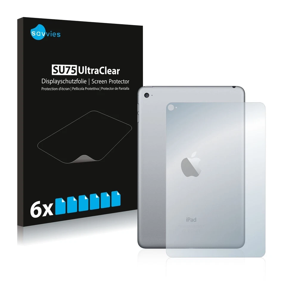 Apple iPad Mini 4 (Back), 6 x Transparent ULTRA Clear Screen Protector - Image 2 of 4