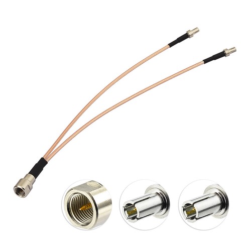 FME Male to Y type 2X TS9 Str8 Male Splitter Combiner cable pigtail RG316 20cm - Picture 4 of 5