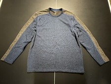 Mens Van Heusen Flex Blue and Black Long Sleeved Shirt Size XL