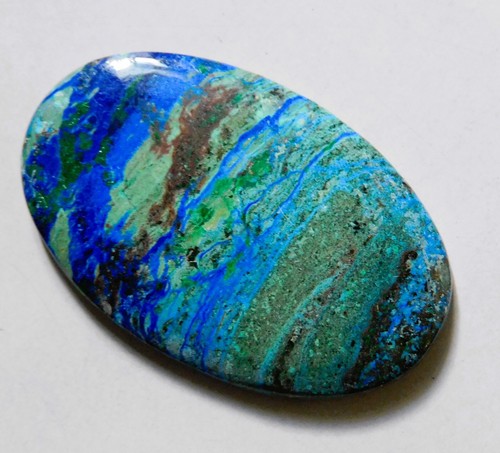 43.15 Cts Natural Azurite Cabochon Loose Gemstone 39.5X25X4.4MM