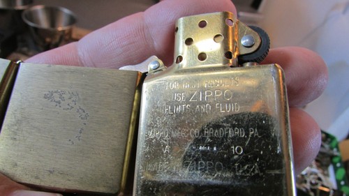 SOLID BRASS ZIPPO CIGARETTE LIGHTER SOLID BRASS 09 In Box - Picture 10 of 11