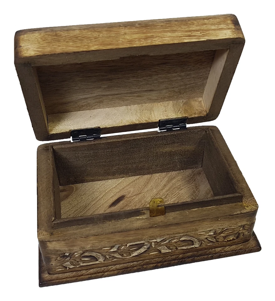 Zauberhafte Trick-Kiste Geschnitzt - nur wer das Geheimnis findet, öffnet sie - Bild 2 von 2