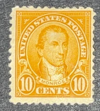 Travelstamps: 1923 US Stamps Scott #562 10c, James Monroe MInt Og Hinged