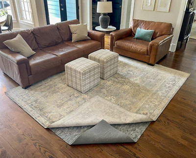 Rug Pad - 2' X 8' Dual Surface 1/4'' Thick Felt & Rubber, Pet and Life Friendly, 