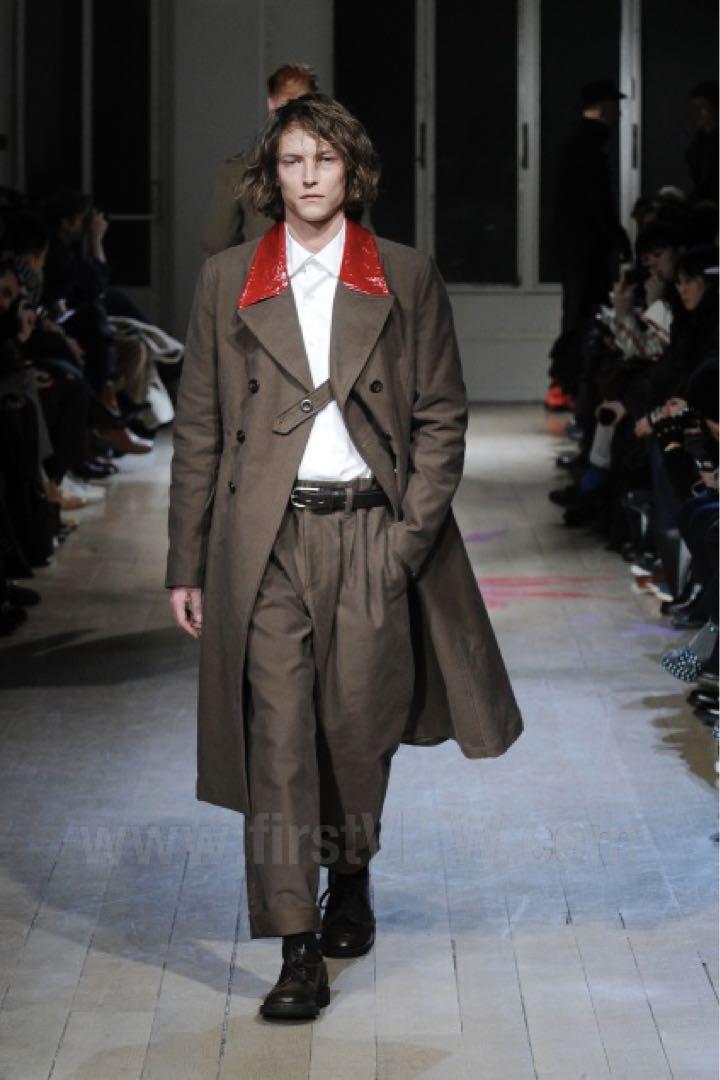 Yohji Yamamoto Pool Om 11AW Leather Switching Long Trench