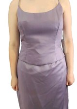 Vintage Alfred Angelo Lavender Lilac 2 Piece Bridesmaid Dress Top Sz 12 Skirt 14
