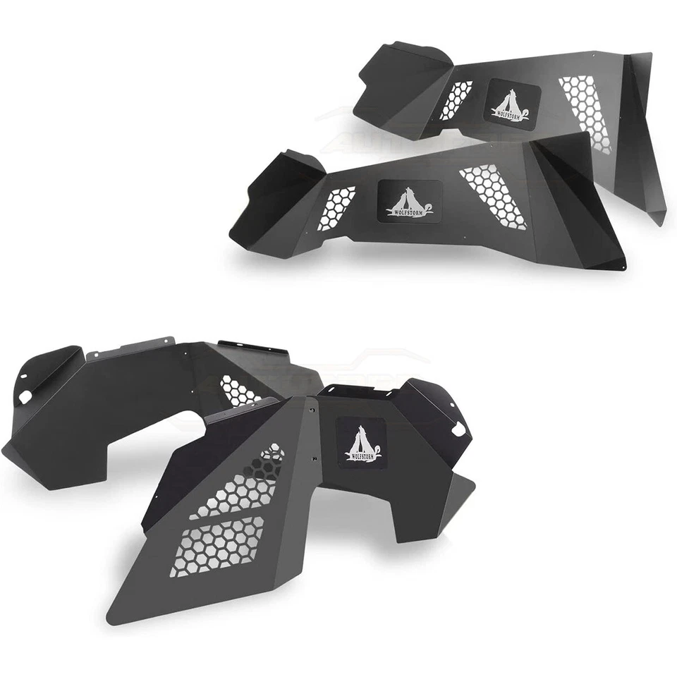 4pcs Black Front+Rear Inner Fender Liners Steel For 2007-2018 Jeep Wrangler JK - Image 2 of 4