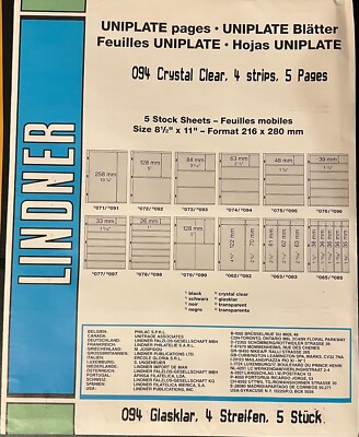 LINDNER 094 Uniplate - CLEAR - 5 Pages- 4 Pockets Per Page