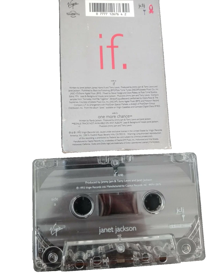 Janet Jackson If 1993 Single Cassette Tape Foto 2 de 2