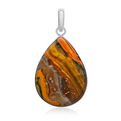 Bumble Bee Jasper Gemstones 925 Sterling Silver Designer Pendant For Women
