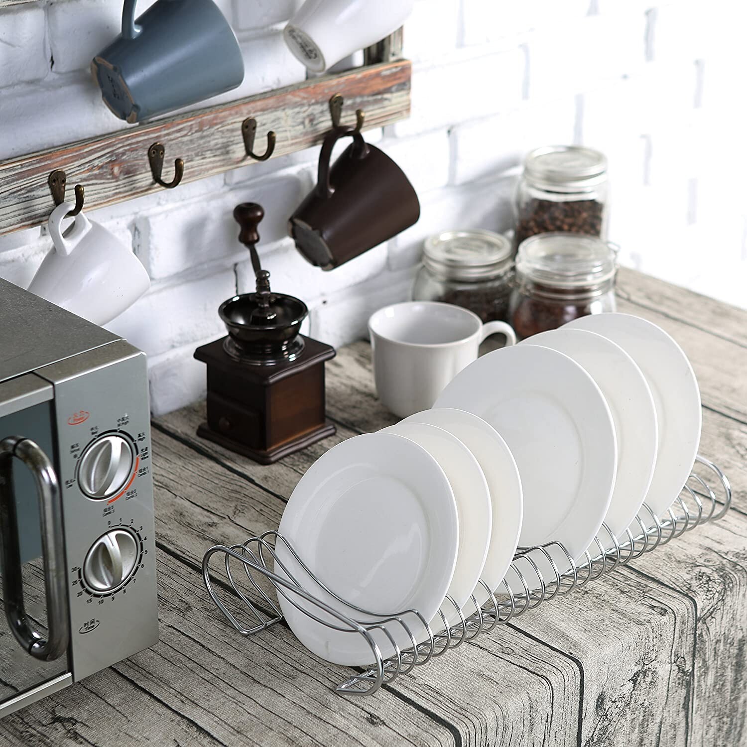 Kitchen Dish Plate Storage Organizer and Drying Rack, ChromePlated eBay