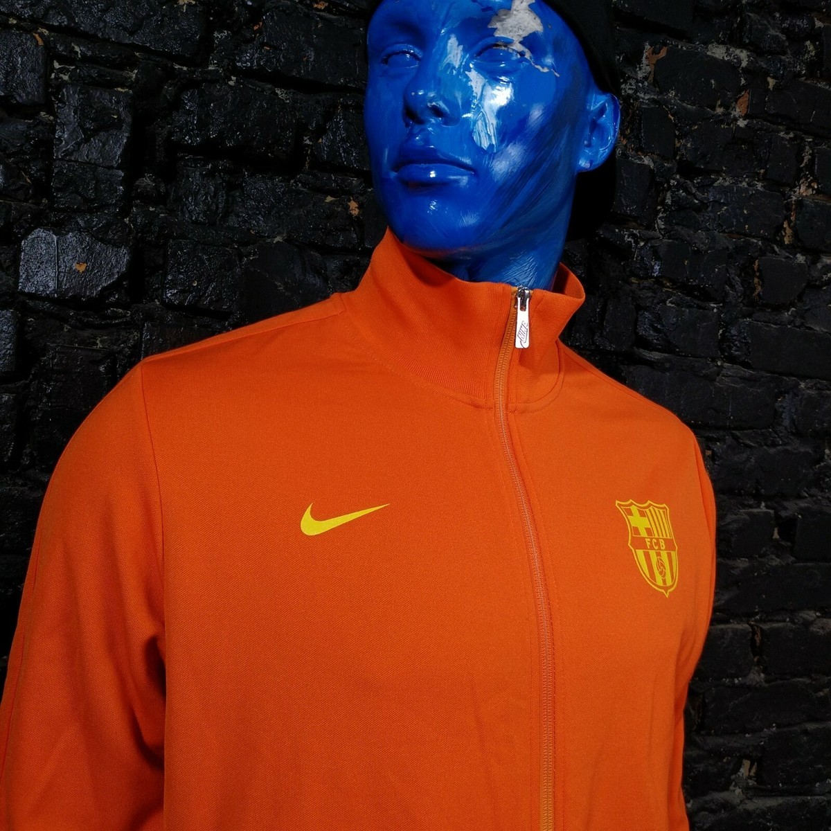 Barcelona Training Jacket With Zipped Orange Nike 478157-815 Mens