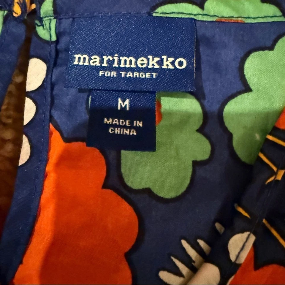 Mini Vestido Marimekko X Target Para Niñas Azul Marino Multicolor Floral Sin Mangas Talla M Foto 4 de 4