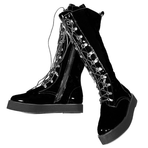 2025 Winter Plus Size Shoes Womens Patent Leather Knee High Boots Big Size Shoes - Picture 5 of 16