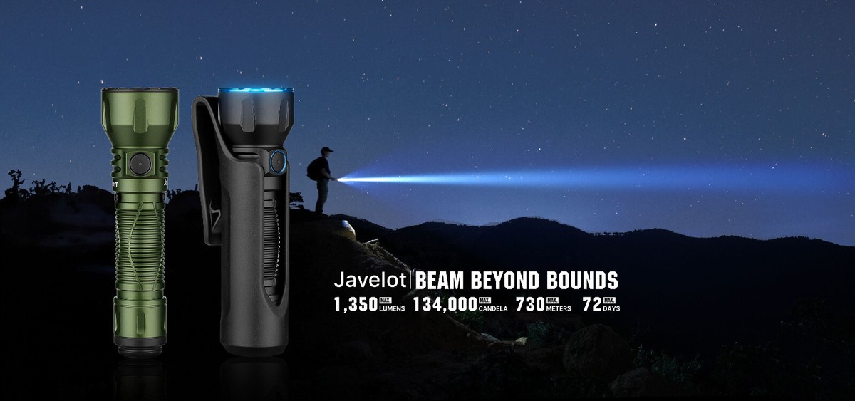 Olight Javelot Long Range Outdoor Flashlight w/Holster, 1350