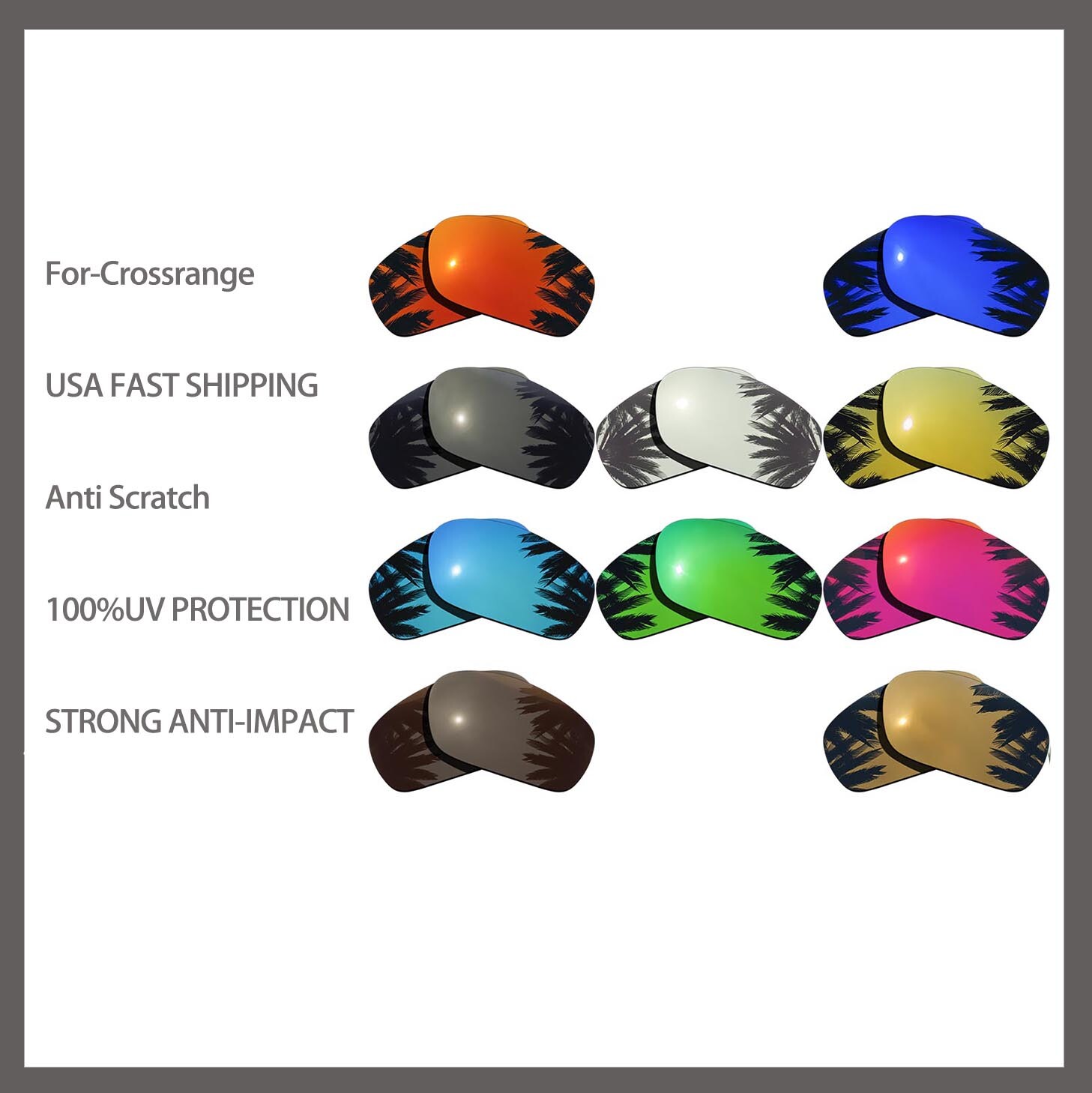 Lenti polarizzate di ricambio per Oakley Crossrange OO9361 antigraffio