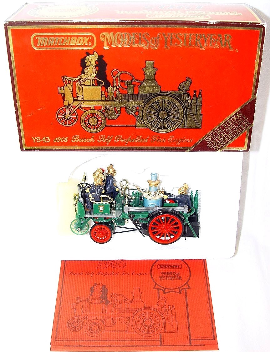 Camion De Pompiers Busch Self Propelled 1905 - Matchbox 1/43 - Miniature Ancienne