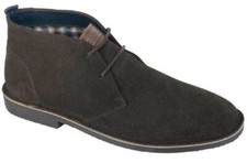 Image of Roamers M965 Dark Brown 2 Eyelets Mens Suede Desert Boots