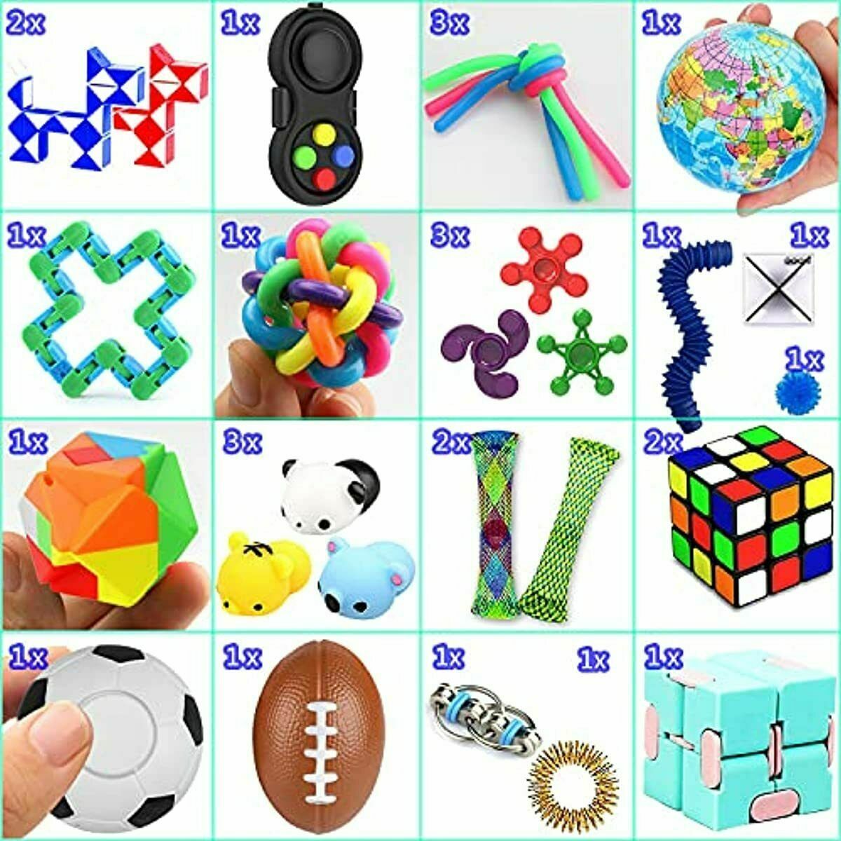 4 Stuks Fidget Toys, Sensory Speelgoed, Sensory Toys Siliconen Fidget