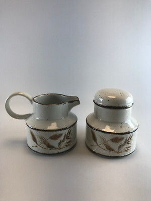 (F2) MITWINTER Stonehenge Wild Oats Zucker Milch Set Sahne Steinzeug 70er