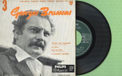 GEORGES BRASSENS / Pour l'auvergnat / PHILIPS 432.067 NE Pres France 1956 EP EX
