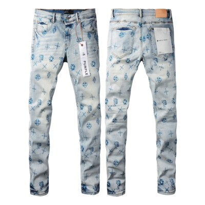 2025 New Purple brand Men's Fashion classic pattern jeans