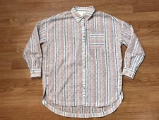 Maeve Anthropologie Shirt Womens XS Striped Polka Dots Oversized Button Up Boxy