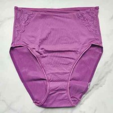 Soma Vanishing Tummy with Lace Modern Brief Panty Prism Purple SZ S