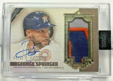 George Springer 2019 Topps Dynasty 3 clr GU Patch Autograph Auto #'d 1/10 Astros