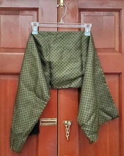 VINTAGE SCARF, UNISEX, REVERSIBLE, CASHMERE+WOOL+SILK, green & black PARSLEY