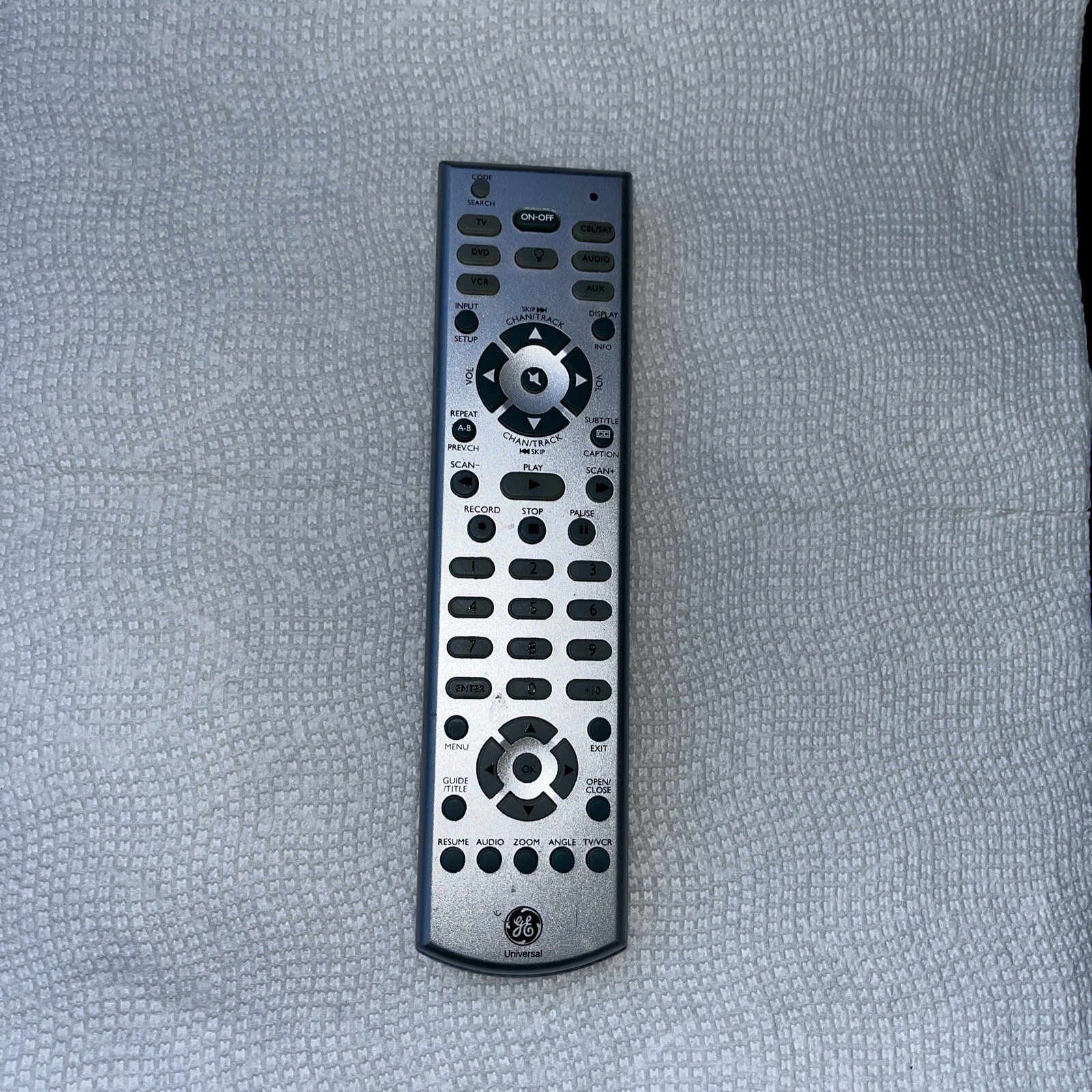 GE Universal Remote Control RC24918 RM24918 with Backlight Feature in Sleek Silver Design for Enhanced Convenience