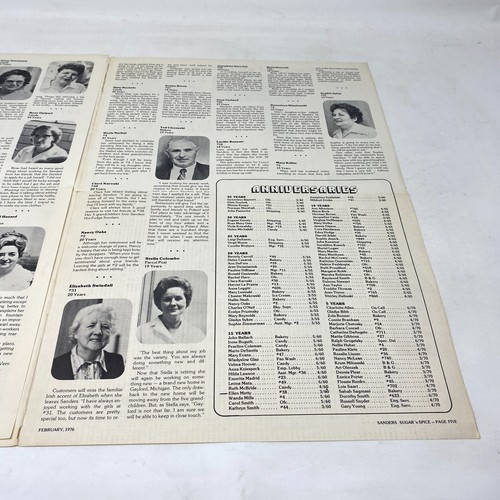 Boletín de Fred Sanders 1976 Sugar 'n Spice para empleados. Contador de soda/almuerzo Detroit - Imagen 6 de 10