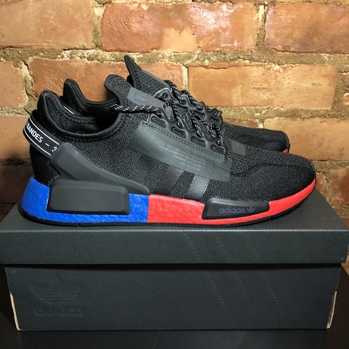 nmd v2 black red
