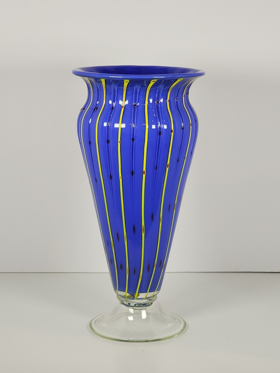 Murano Glass Vase (Blue & Yellow)
