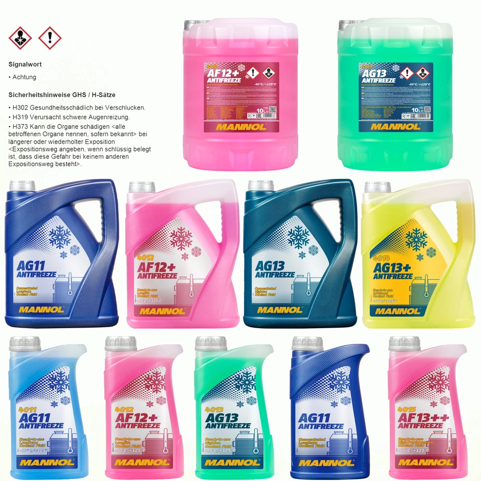 MANNOL Kühlerfrostschutz Antifreeze Blau Typen G11 G12 G12+ G13 G13+ Frostschutz - Bild 1 von 1