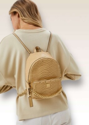 Victoria’s Secret Snake City Backpack Purse Gold VS Nylon Python Stud City Backpack | Mercari main image 4