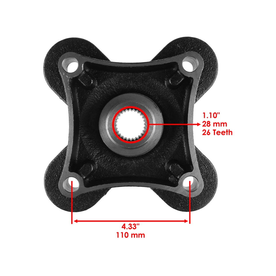 Front Rear Wheel Hub Kit for Polaris RZR XP 1000 2014-20/ RZR XP 4 1000 2014-17 - Image 3 of 4