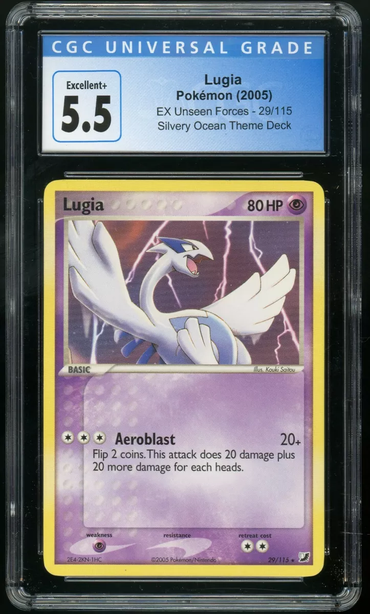 LUGIA (2005) Pokemon EX Unseen Forces Silvery Ocean Theme Deck 29/115 CGC  5.5